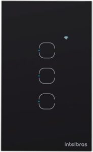 Interruptor Touch Inteligente Compatível Com Alexa Com 3 Teclas EWS 1003 Preto Intelbras
