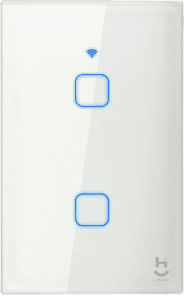 Hi By Geonav Interruptor Inteligente Wi-Fi para iluminação, 2 botões, Vidro Temperado, HIINT2C, Branco