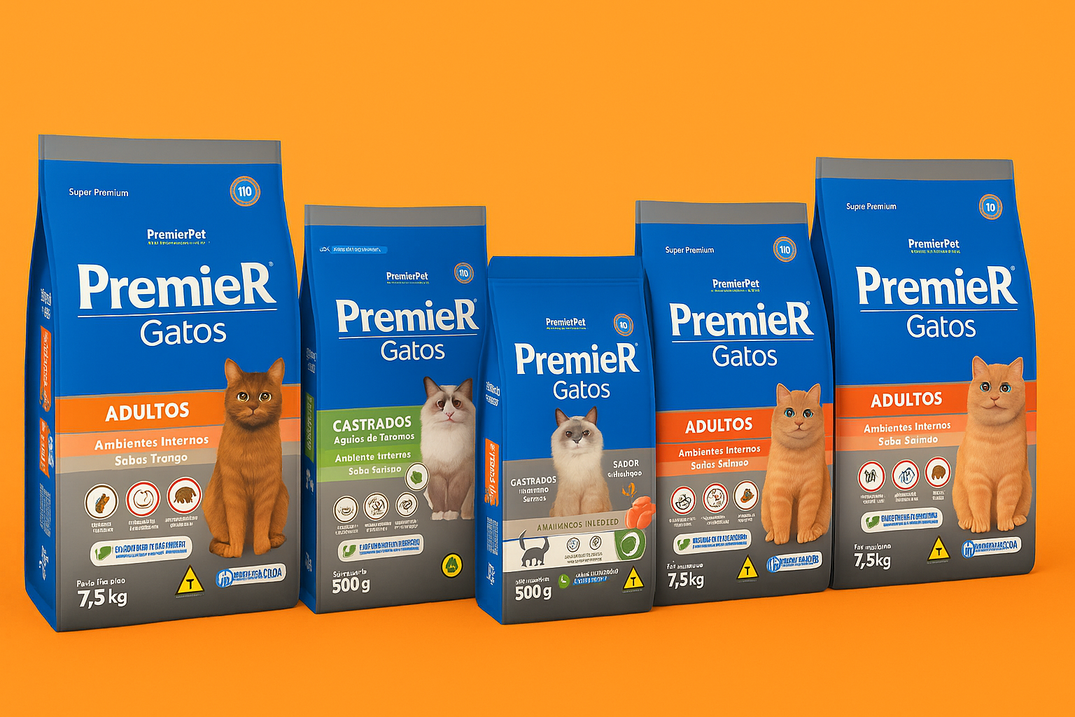 ração premier para gatos