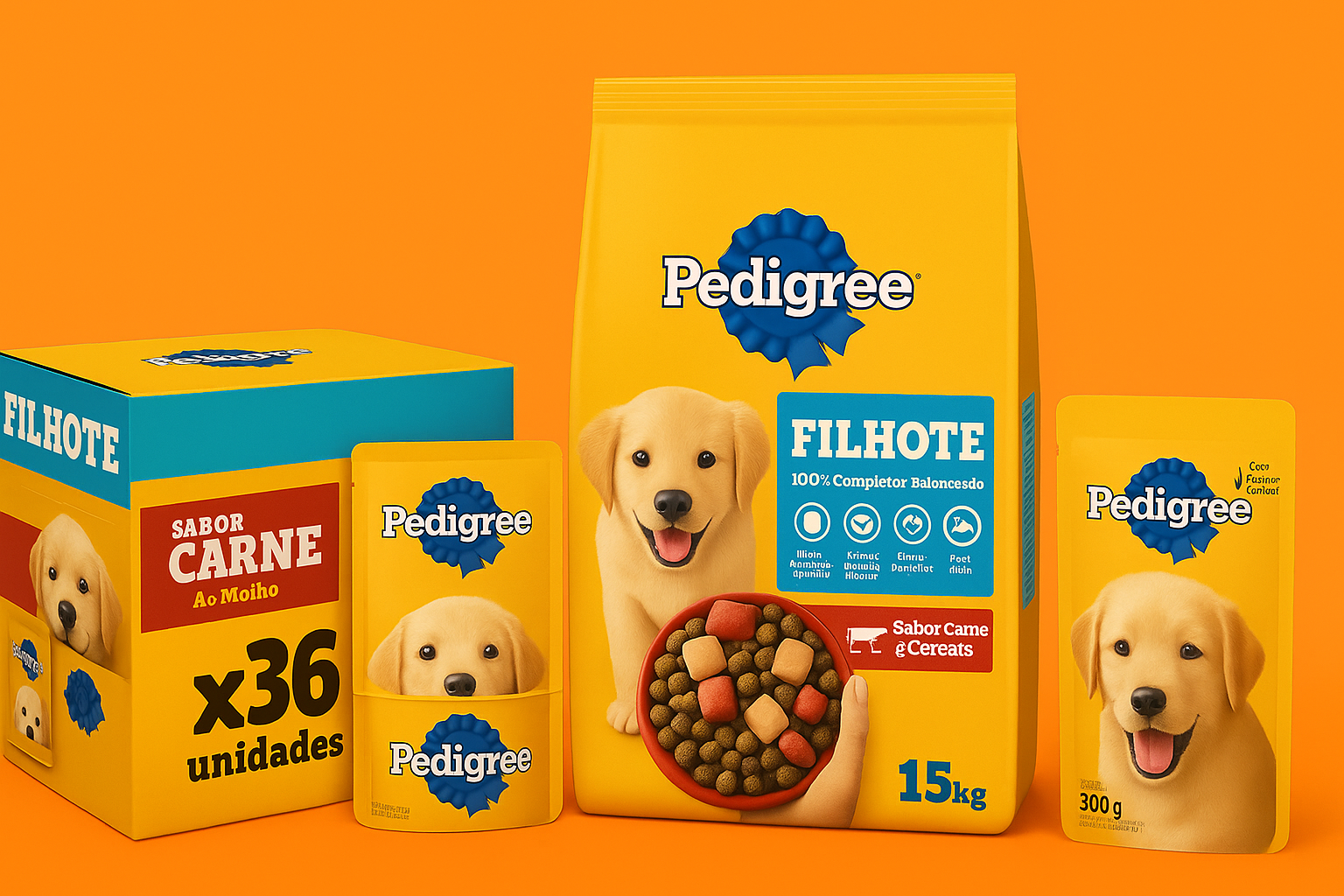 ração pedigree para filhotes