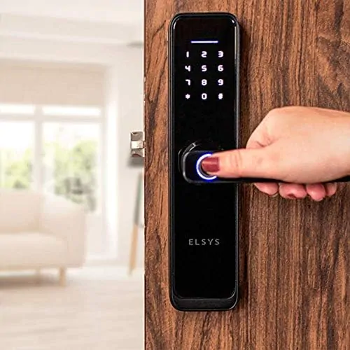 Fechadura Digital de Embutir Wi-Fi com Biometria, Elsys, ESF-DE4000B, Preta - Abertura via Biometria, Senha Numérica e Aplicativo